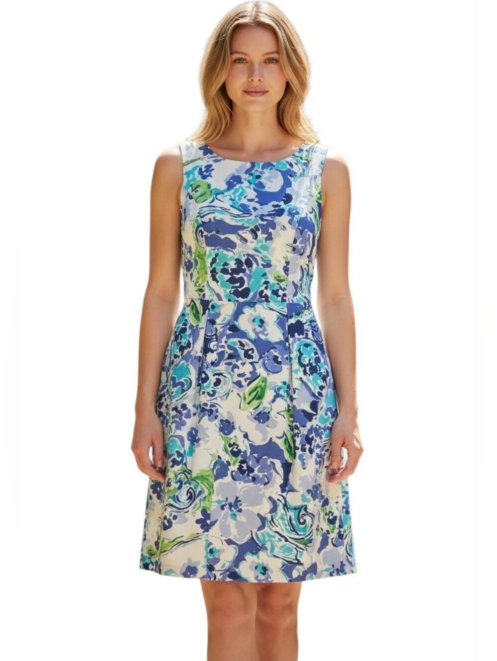 Chaps Sleeveless Floral sheath dress sz 8